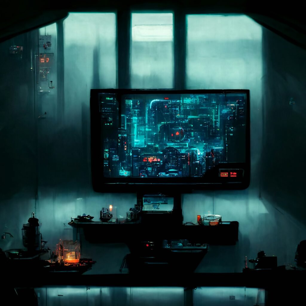 The futuristic look laboratory with full of technology - Digital Generate Image